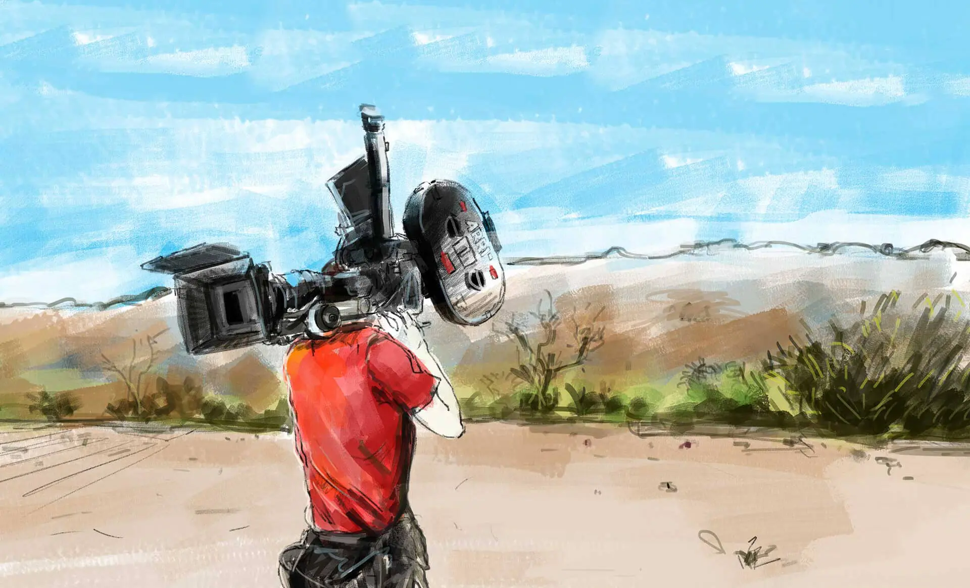 Filming in Namibia